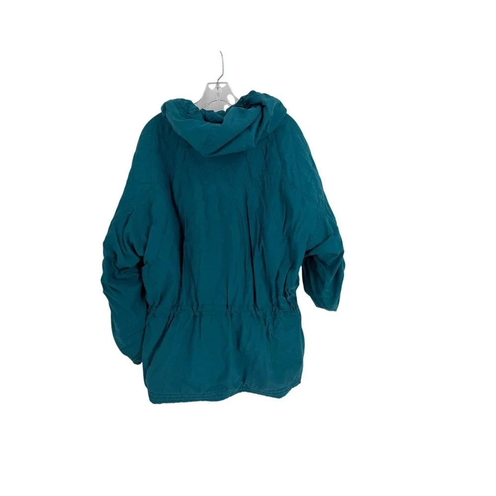Columbia Parka Jacket Vintage 90s Hooded Fleece Lined Mens Large‎ Teal